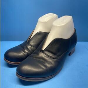 Julia Bo Black Leather Brogue Style Handcrafted Mary Jane Shoes 38